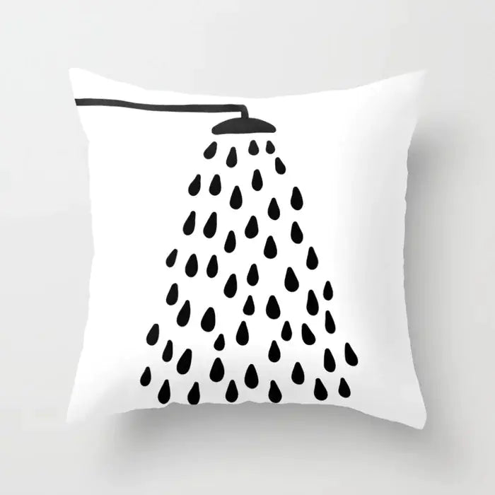 Yellow & Black Geometric Cushion Cover – Modern Abstract