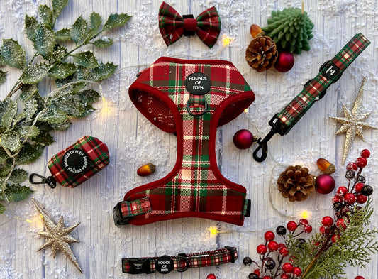 Tartan Me Up - Red & Cream Tartan Design Dog Collar