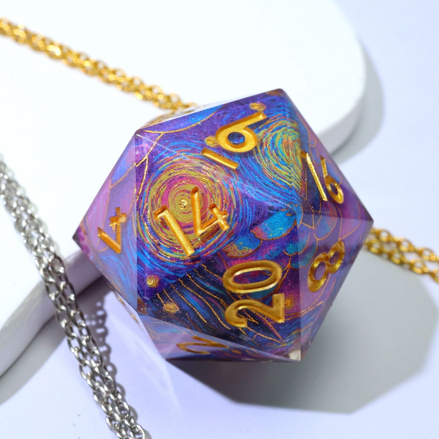 Gilded Cosmos | 50mm D20 | Oversized Art Core Dice
