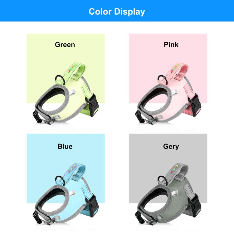 FunAdd Traction Rope Reflective Breathable Nylon Pet Vest Dog Harness, Size: S (Blue)
