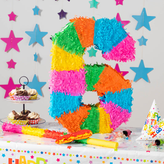 Large Number 6 Pinata Party Set