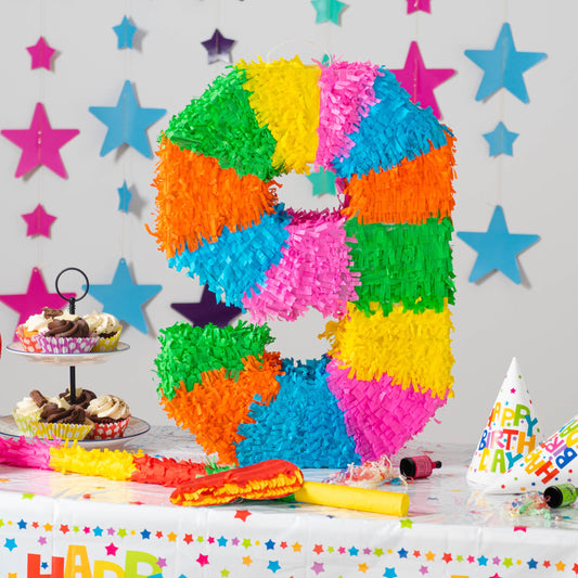 Large Number 9 Pinata Party Set