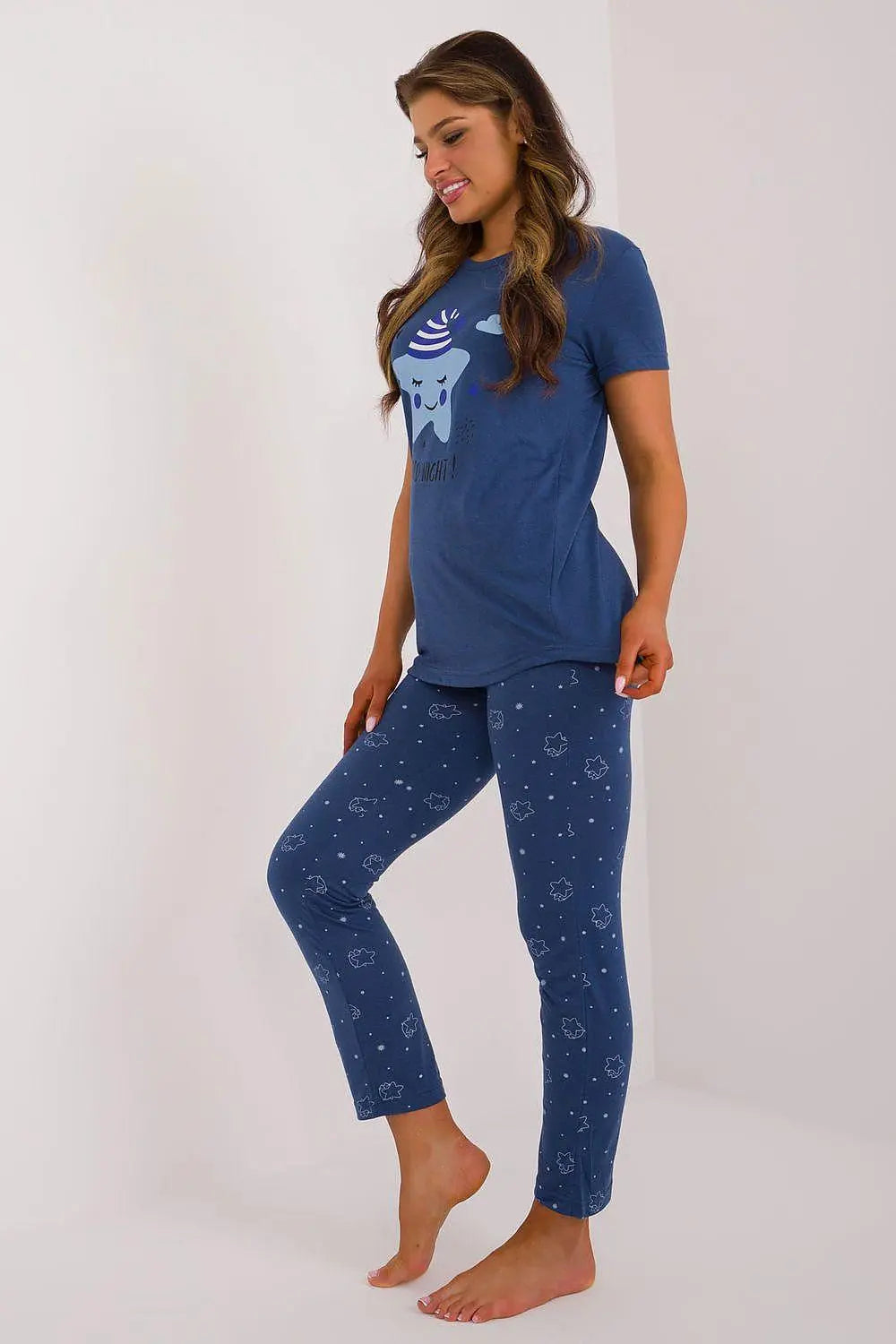 Factory Price short-sleeved t-shirt and pants womens pajamas