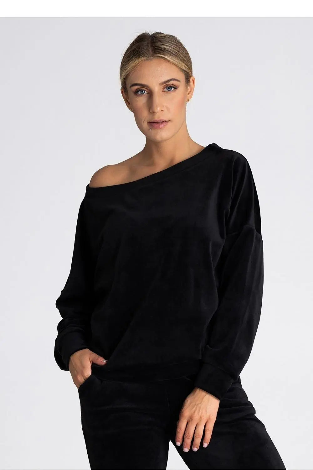 Figl boat neckline oversized blouse
