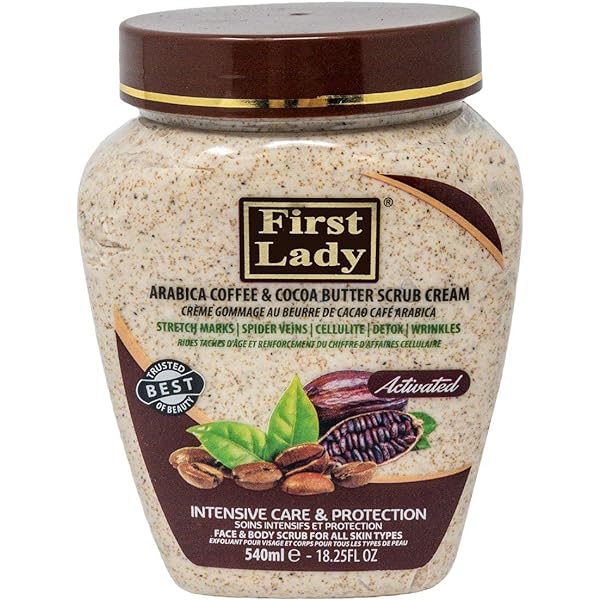 First Lady Clarifying Exfoliating Scrub Cream: Deep Cleansing & Brightening for Face & Body - 540ml/18.26 oz