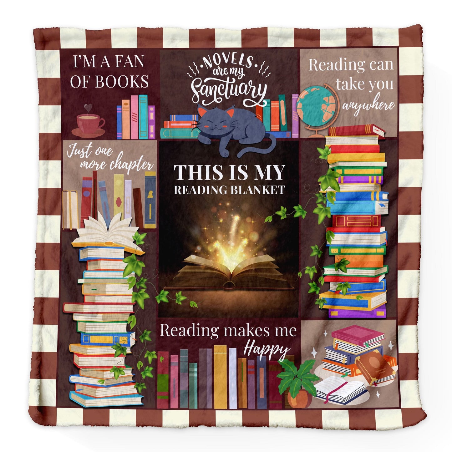 Reading Blanket - Fleece Blanket 150cm X 150cm or 75cm x75cm