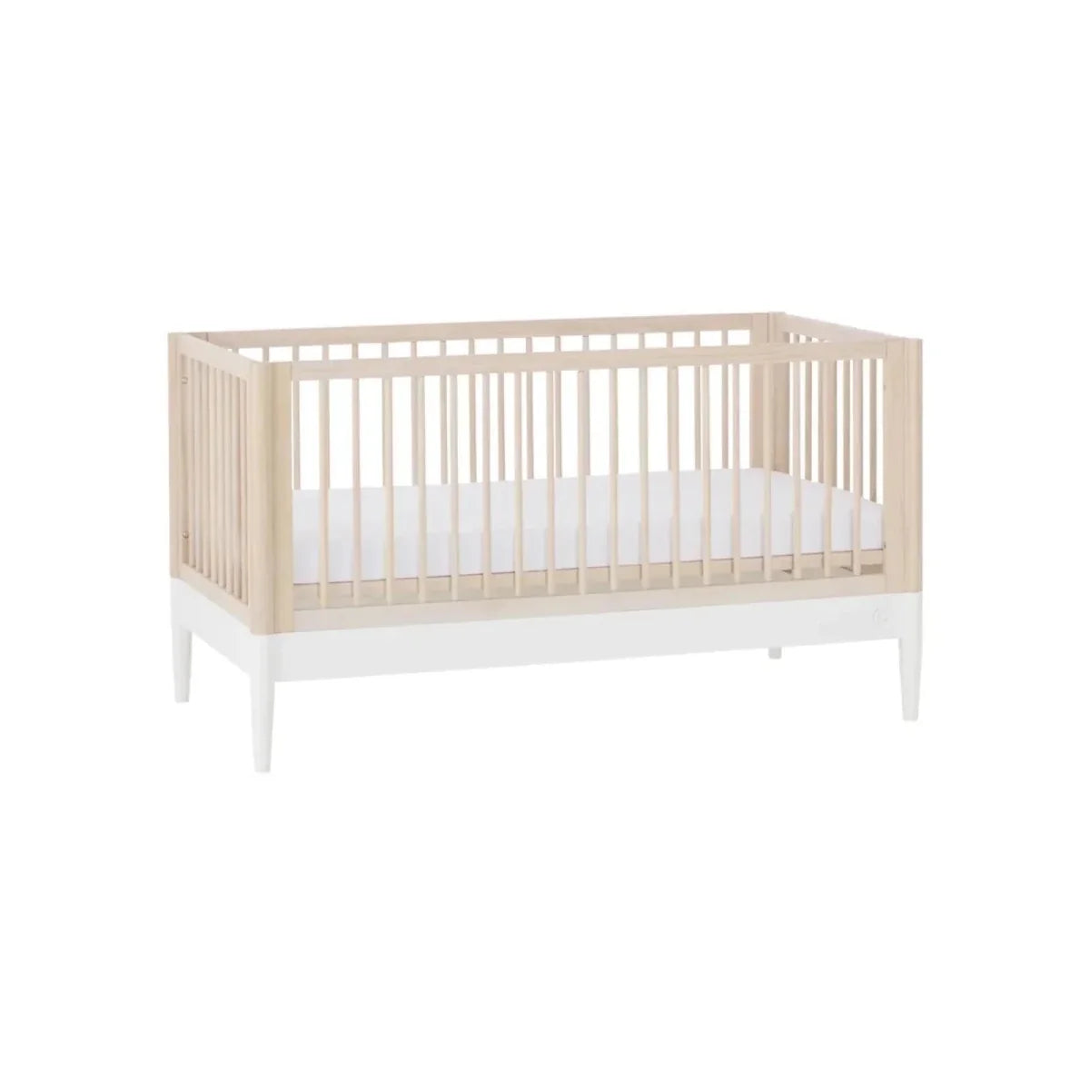 Gaia Baby Eos Nursery Cot Bed - White/Natural Ash