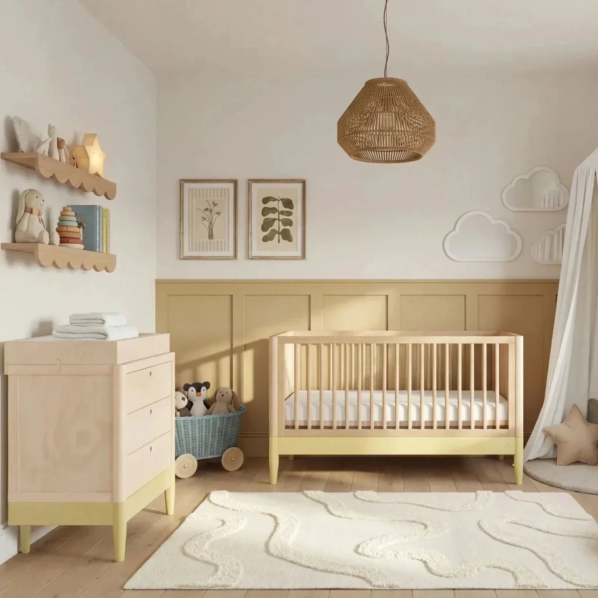 Gaia Baby Eos Dresser - Primrose Yellow/Natural Ash