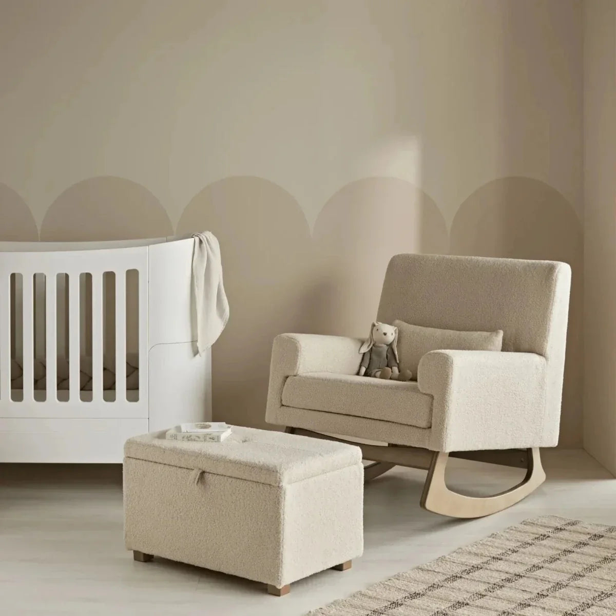Gaia Baby Serena Footstool - Biscuit Boucle