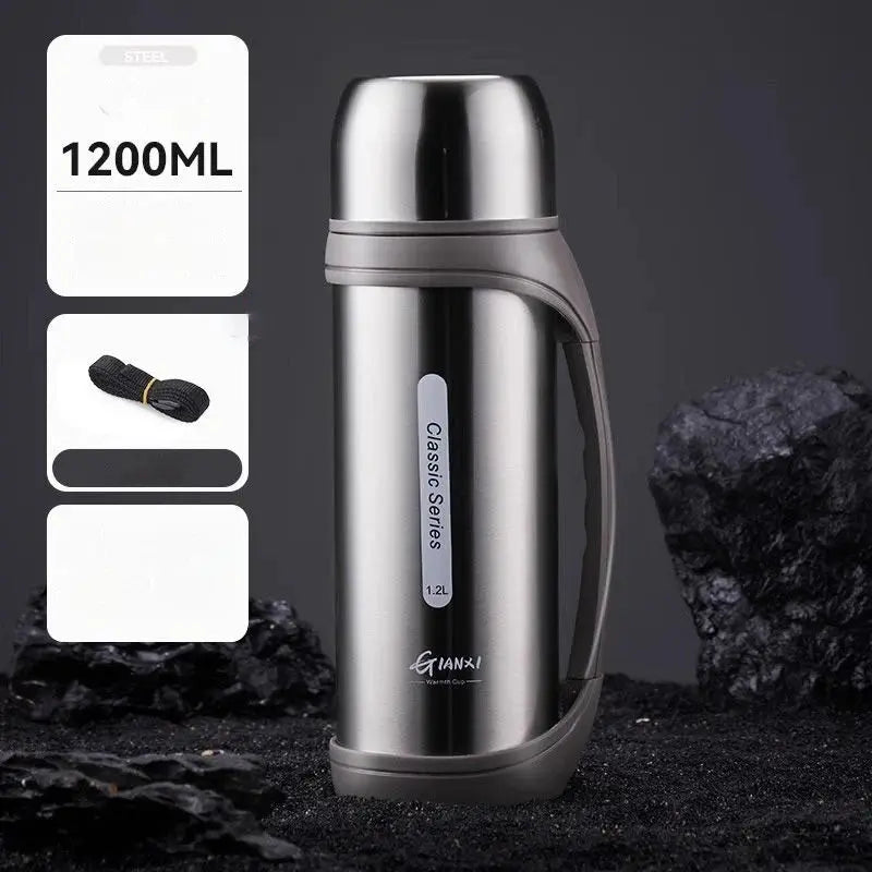 **GIANXI 1.2L Large Capacity Vacuum Thermos – Portable Outdoor Camping & Travel Coffee Kettle**
