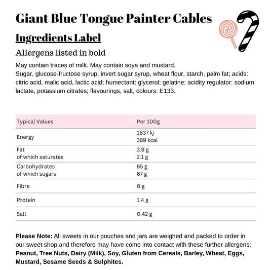 Giant Blue Tongue Painter Cables