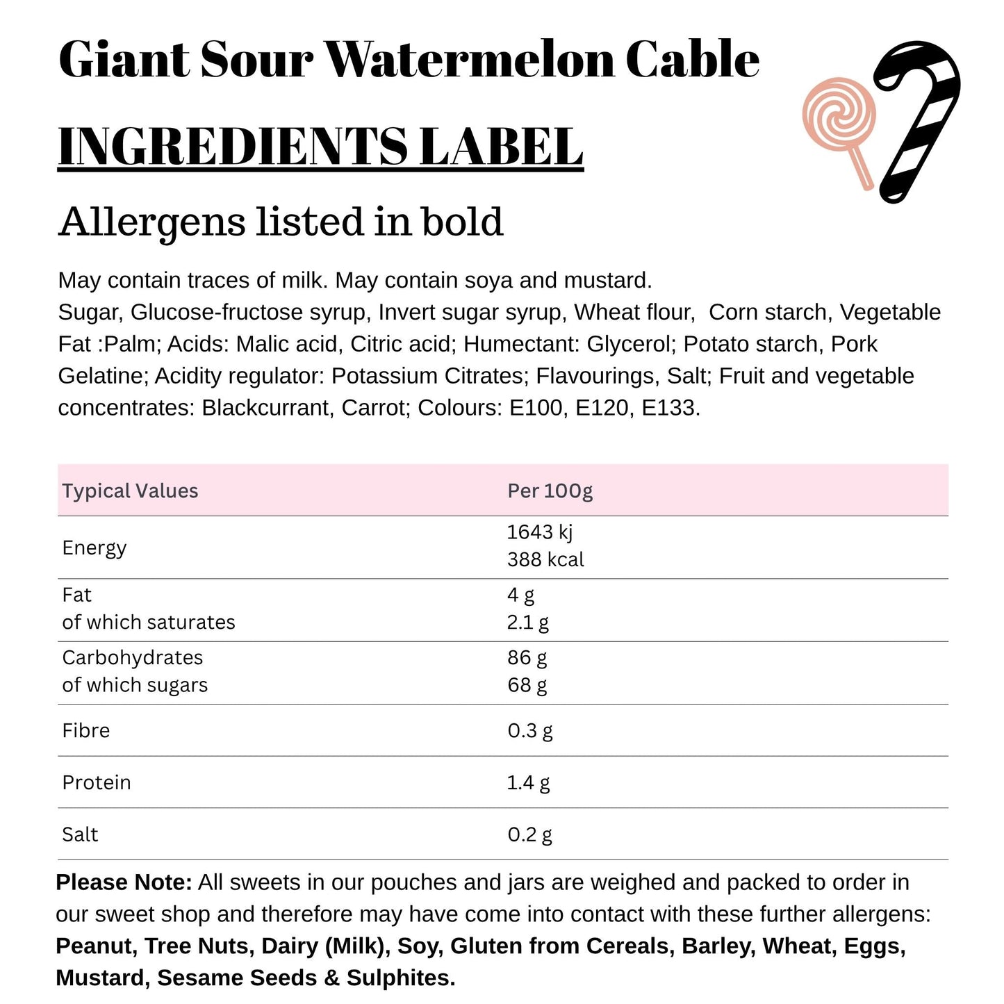Giant Sour Watermelon Cable