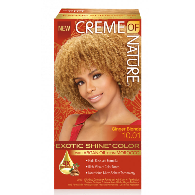 Creme Of Nature Exotic Shine Permanent Color 10.01 Ginger Blonde - For Vibrant, Damage-Free Hair & Gray Coverage