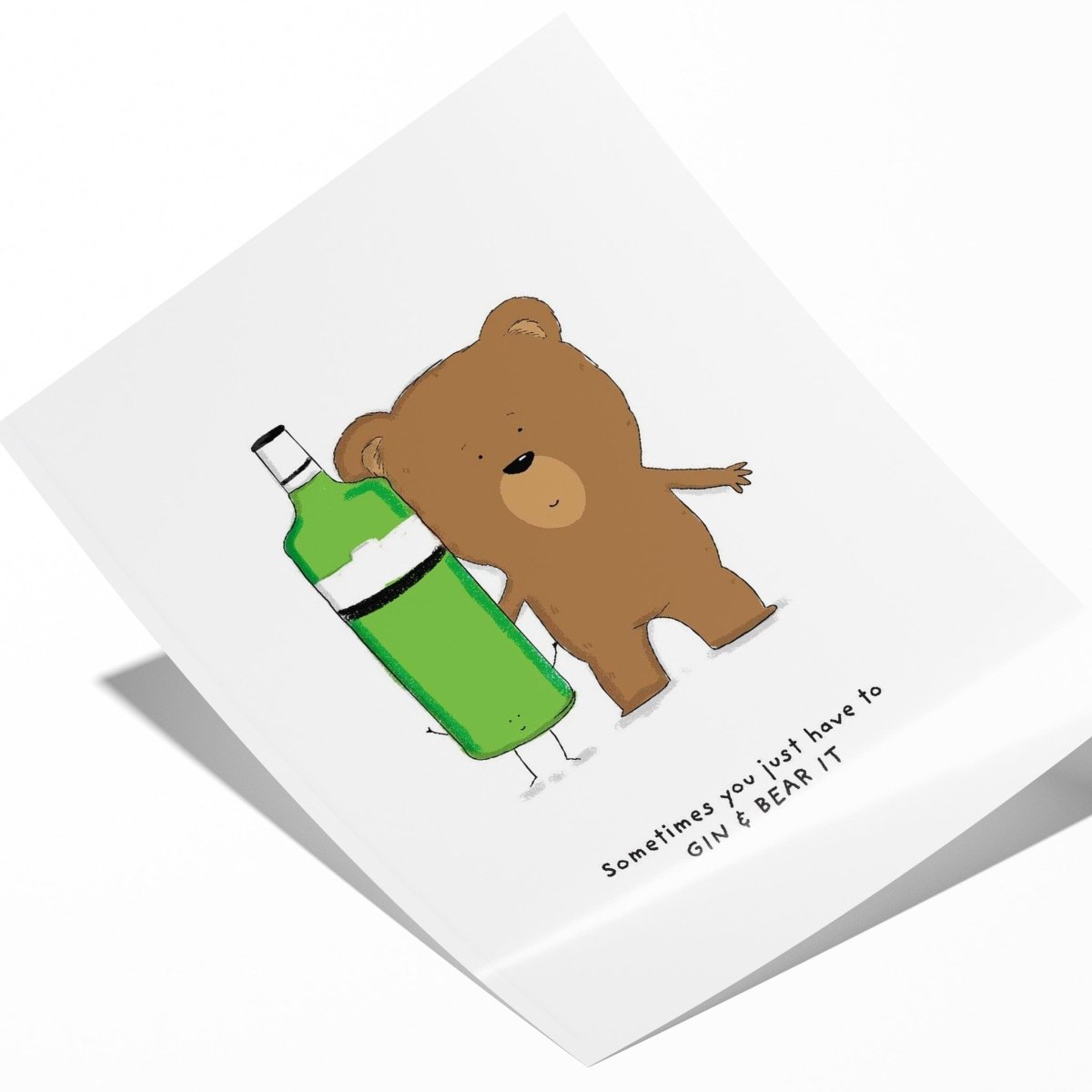 Gin And Bear It – Funny Gin Wall Art Print