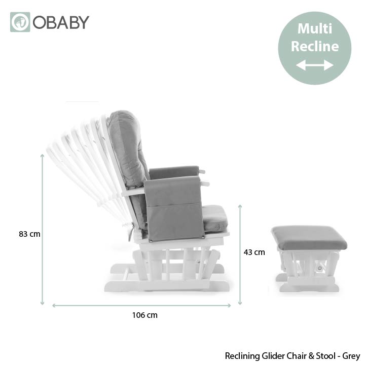 Nursing Glider Chair & Footstool Set – Grey