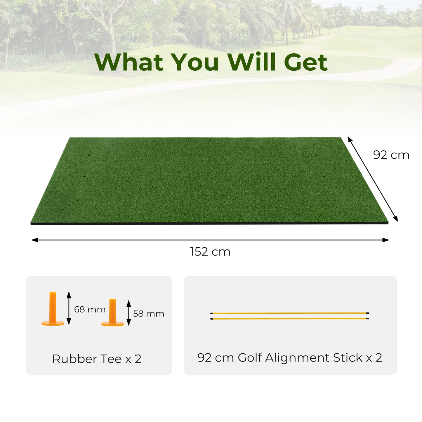 3-In-1 Premium Golf Practice Hitting Mat-27 mm