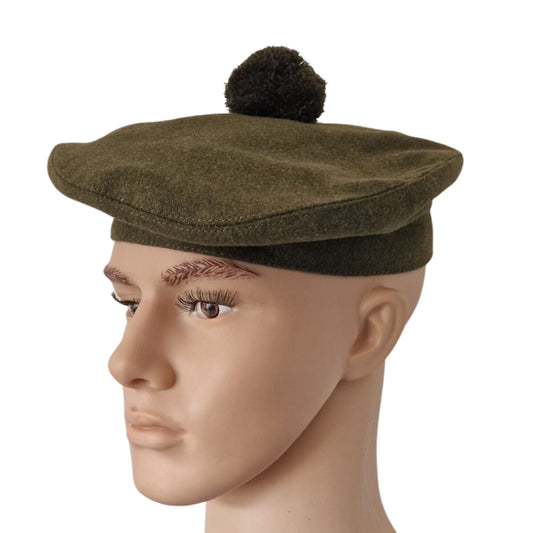 Green Scottish Tam O Shanter Hat Military Bonnet Beret Balmoral Army Cap Scott's Hat
