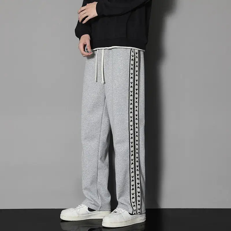 Straight-Leg Drawstring Casual Pants – Unisex