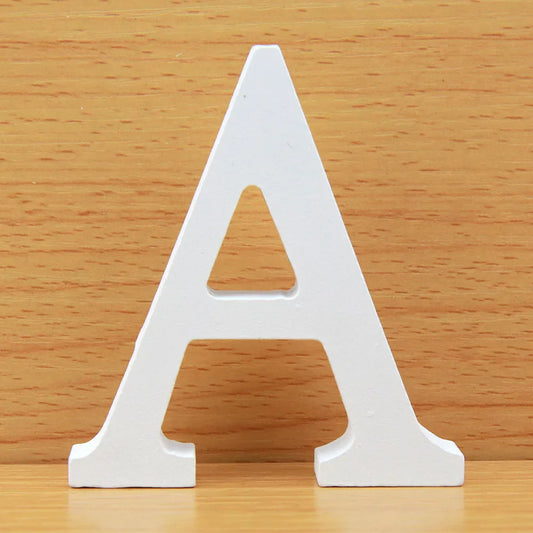 8 CM White Wooden Letters