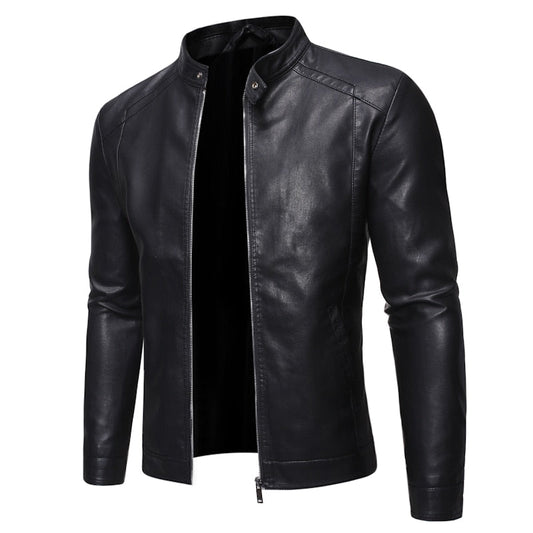 Faux Leather Jacket Motorcycle Jackets Black Jaqueta de Couro Masculina Outwear Male PU Leather