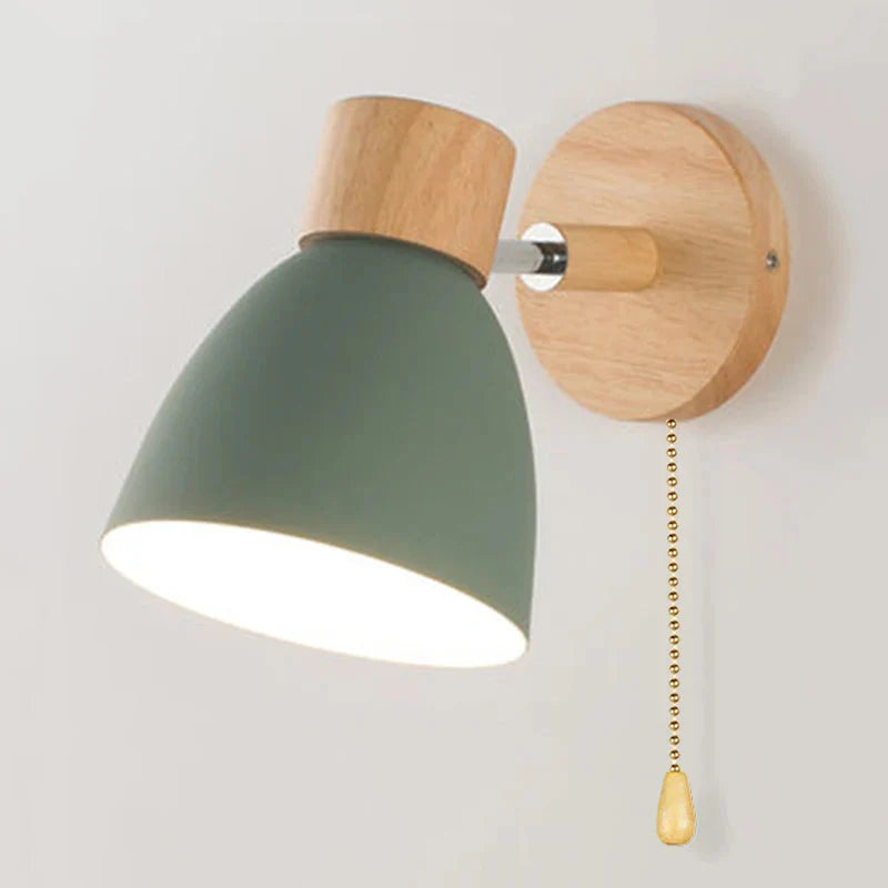 Wooden Wall Lamp With Switch Modern Wall Sconce