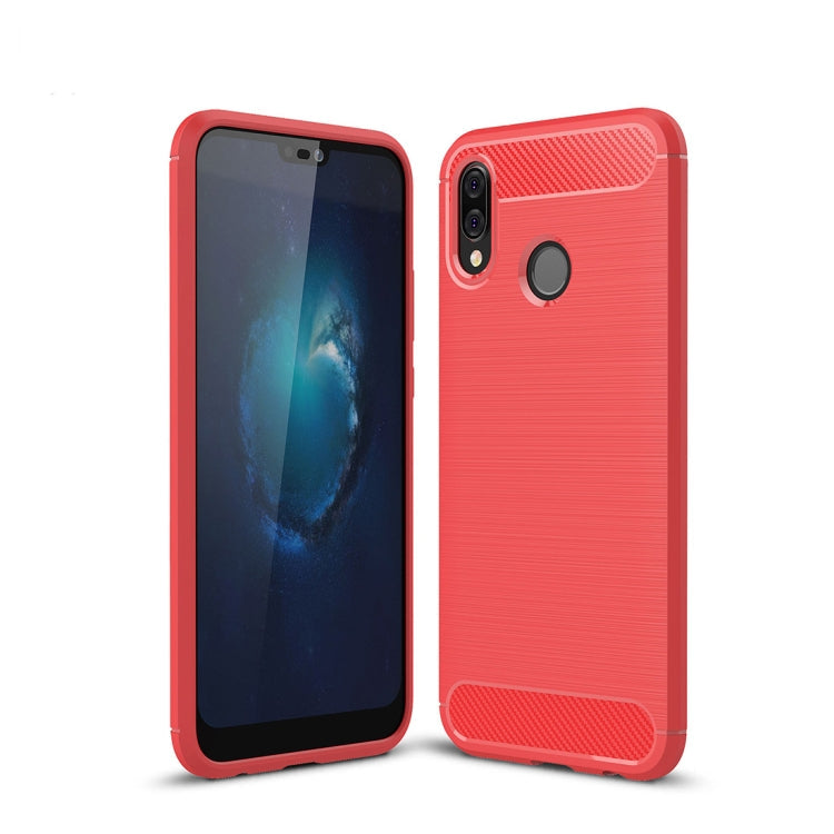 For Huawei P20 Lite Brushed Texture Carbon Fiber Shockproof TPU Protective Back Case , Huawei P20 Lite
