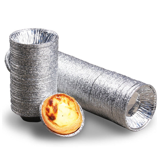100pcs / Pack Aluminum Foil Egg Tart Cup Cake Holder, Size: 7.5 x 4 x 2cm