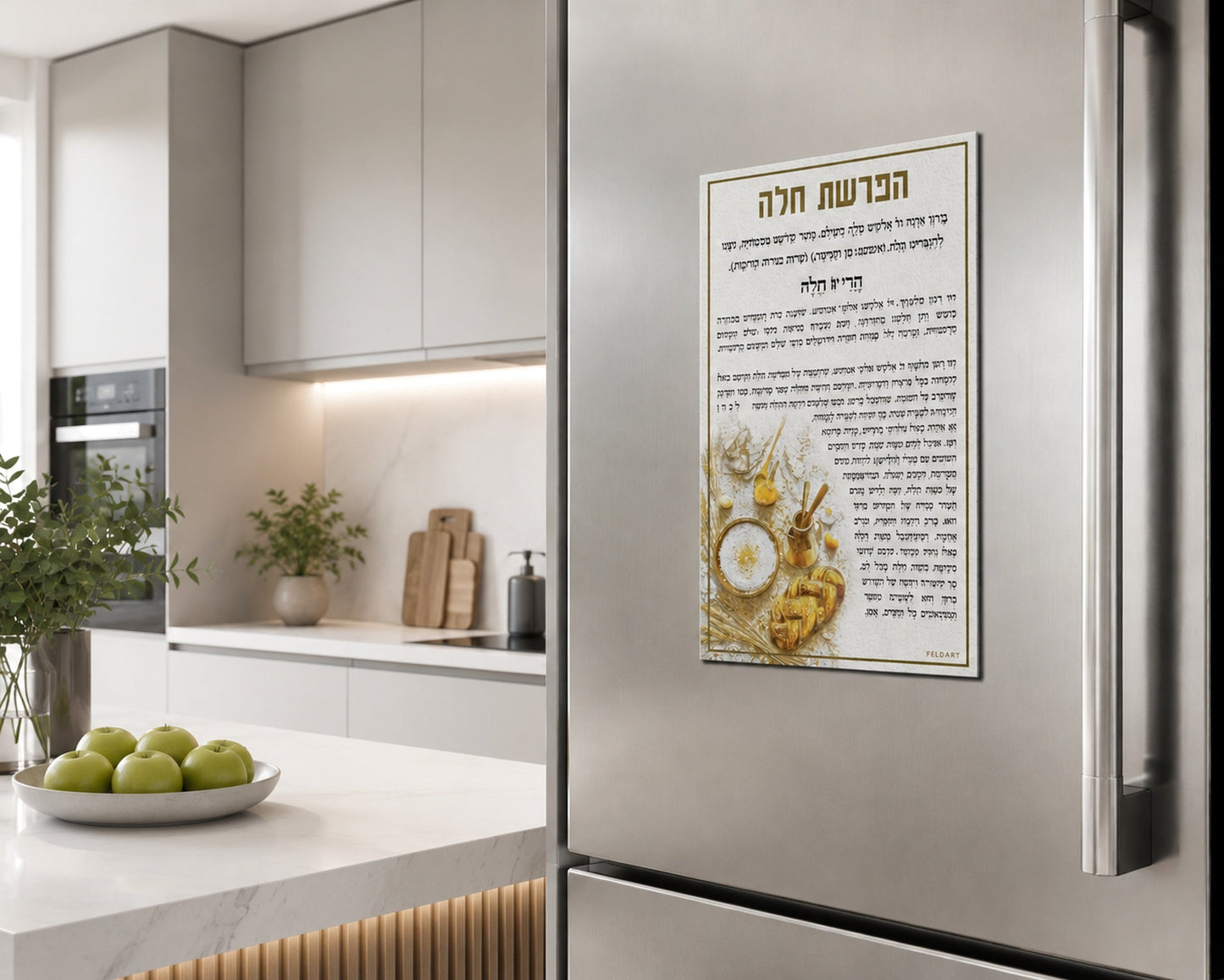 Leather Heirloom Gold Hafrashas Challah Magnet