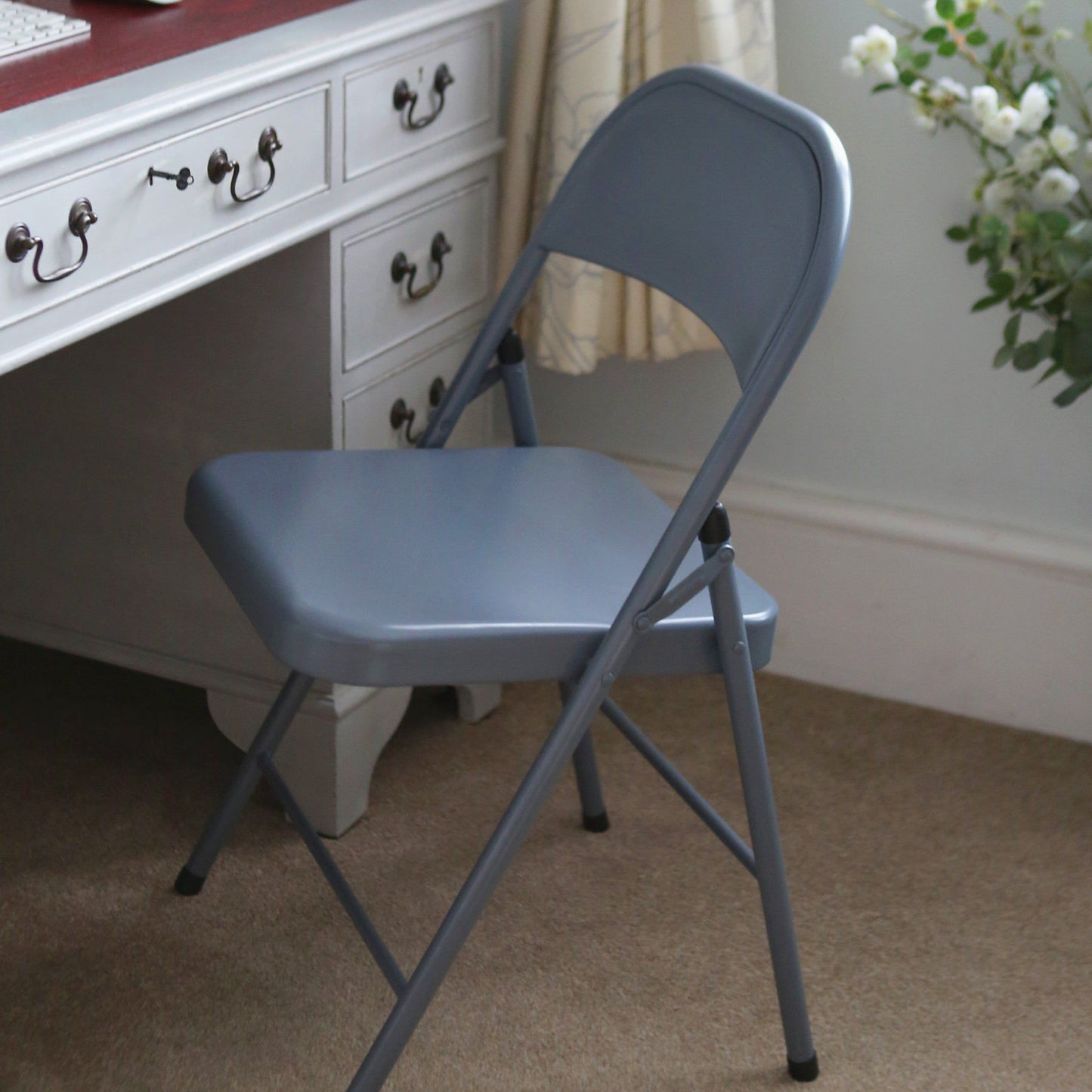 Matt Black Metal Folding Chair