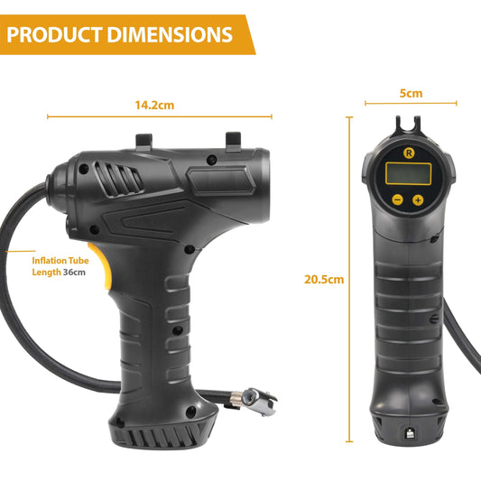 Cordless Electric Car Tyre Inflator Air Compressor Pump