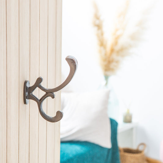 30mm x 130mm Brass Ornamental Hat & Coat Hook