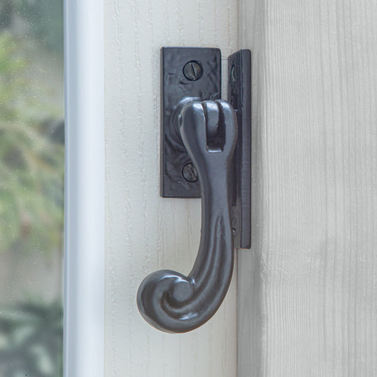 45mm x 110mm Black Rustic Left Handed Window Fastener