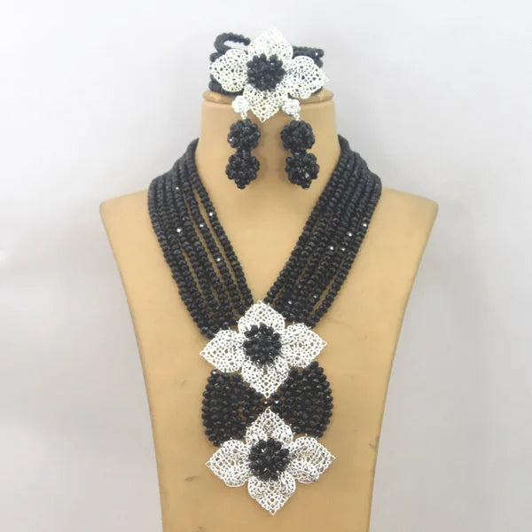 New African Jewelry Set Orange Nigerian Wedding African Beads Jewelry Set Crystal New Bridal Jewelry Set ABS065