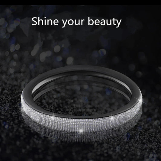 Crystal Car Steering Wheel Cover PU Leather Auto Accessories Case Car Stylin