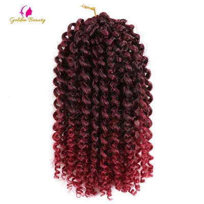 8" 12" Afro Kinky Twist Crochet Braids Synthetic Bohemian Curly Braiding Hair Extension Ombre Marley Crochet Hair Golden Beauty