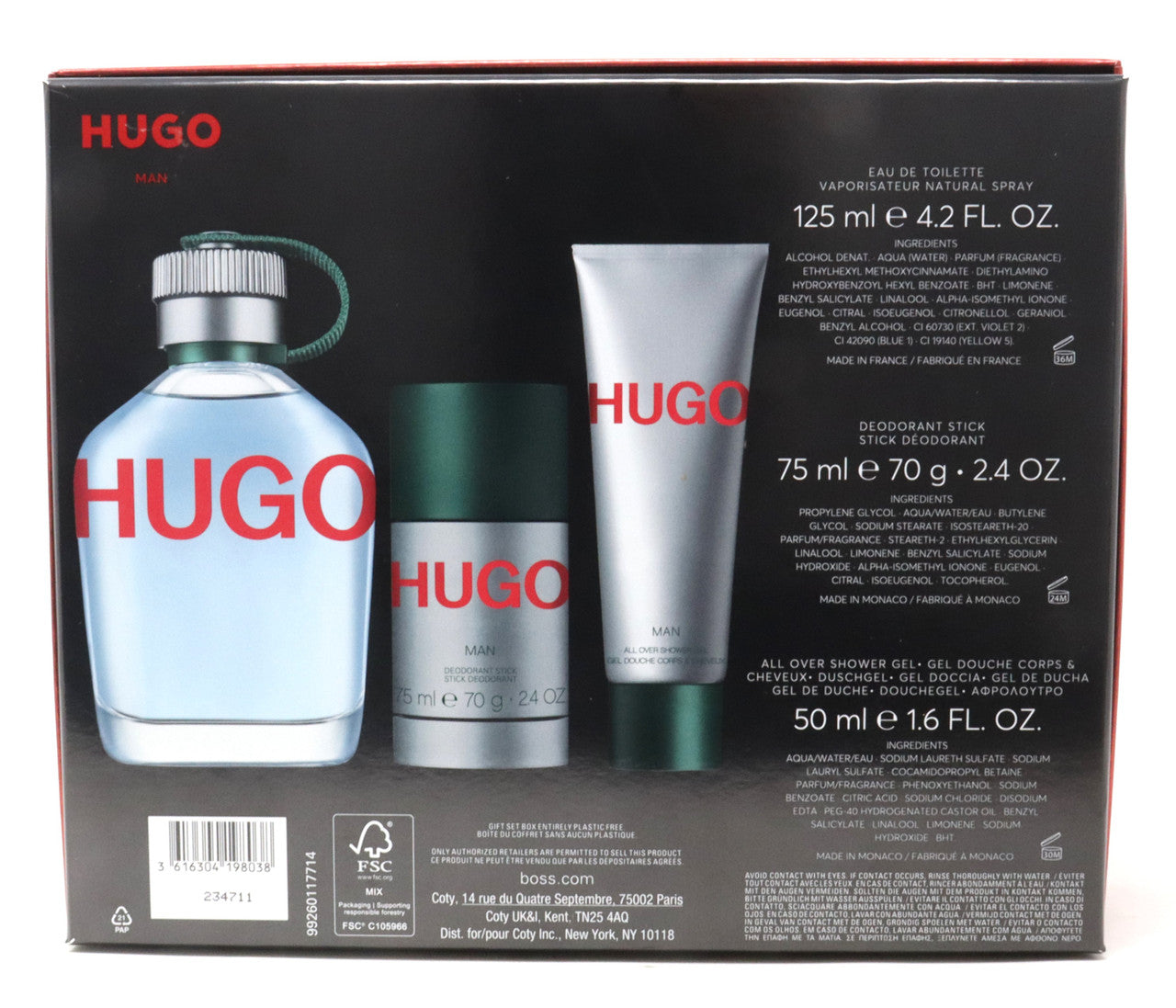 Hugo Boss Hugo Gift Set 125ml EDT + 50ml Shower Gel + 75ml Deodorant Spray