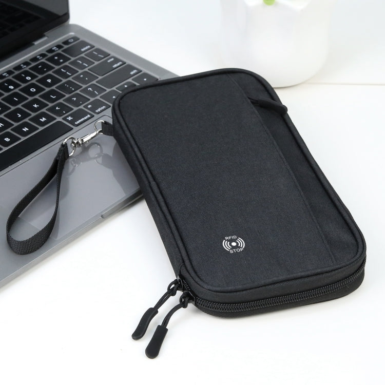 HAWEEL Clutch Bag Passport Wallet Document Organizer Credit Cards Case Bag (Black)