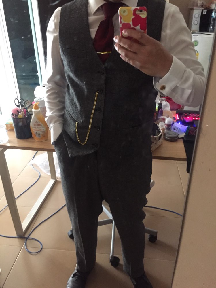 Men's Herringbone Suits 3 Piece Groom Wool Formal Work Business Tailormade Tuxedos Blazer, Pants & Vest