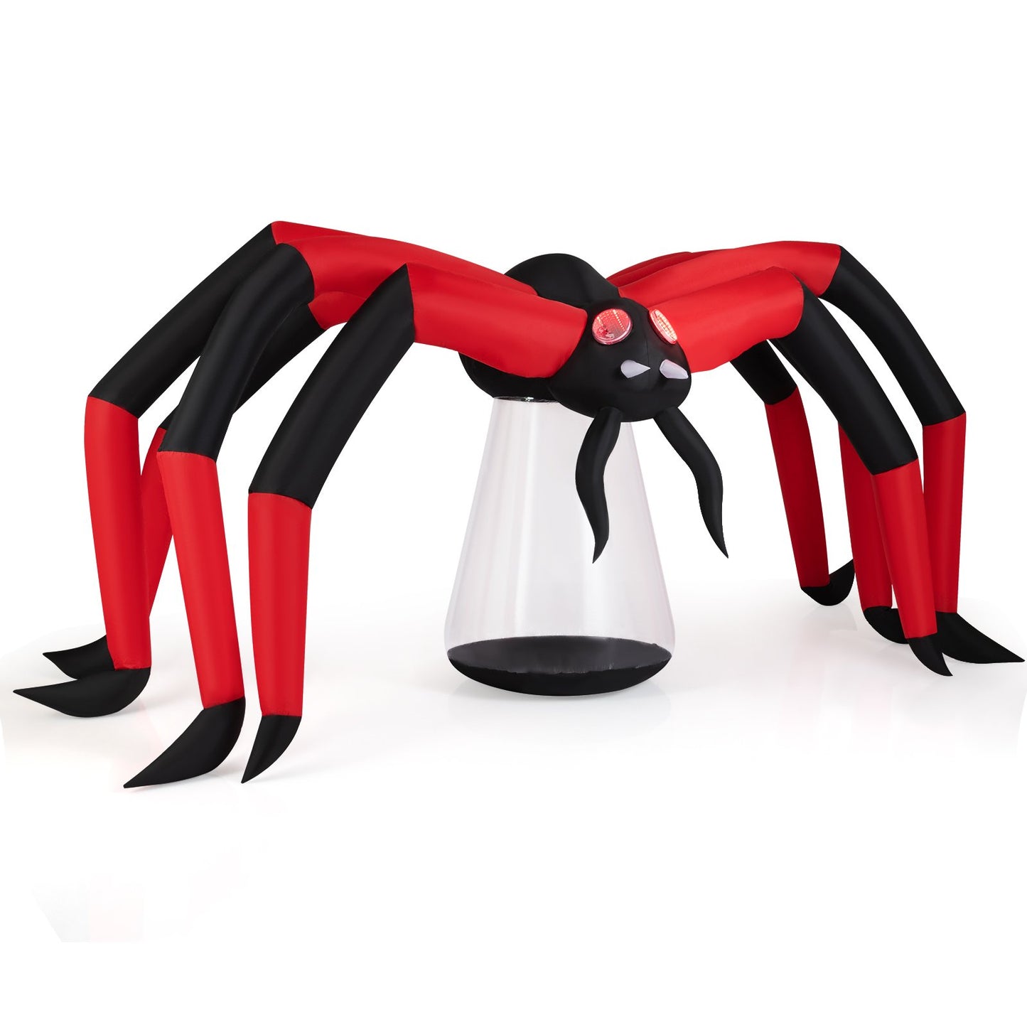 Halloween Inflatable Spider Blow Up Yard Scary Spider with Red Tunnel Light Eyes