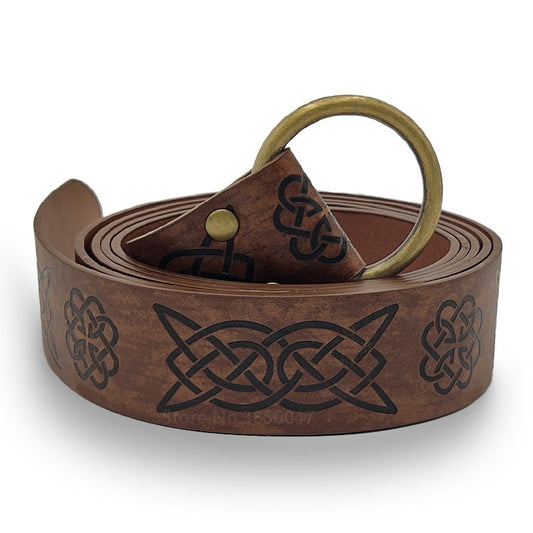 Medieval Warriors Waist Ring Retro Celtic Knight Embossed Stage Tools Belt