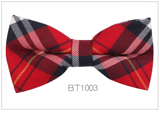 Plaid Bowtie Tartan Bow ties For Men Women Adjustable Boys Girls Bow Tie For Wedding Casual Cotton Suits Bowties