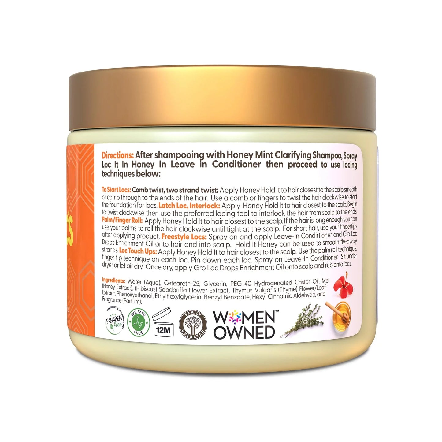 Taliah Waajid Honey Love My Locs Honey Hold It Locs & Twists Gel Strong, Flake-Free Hold for Locs & Twists 16 oz