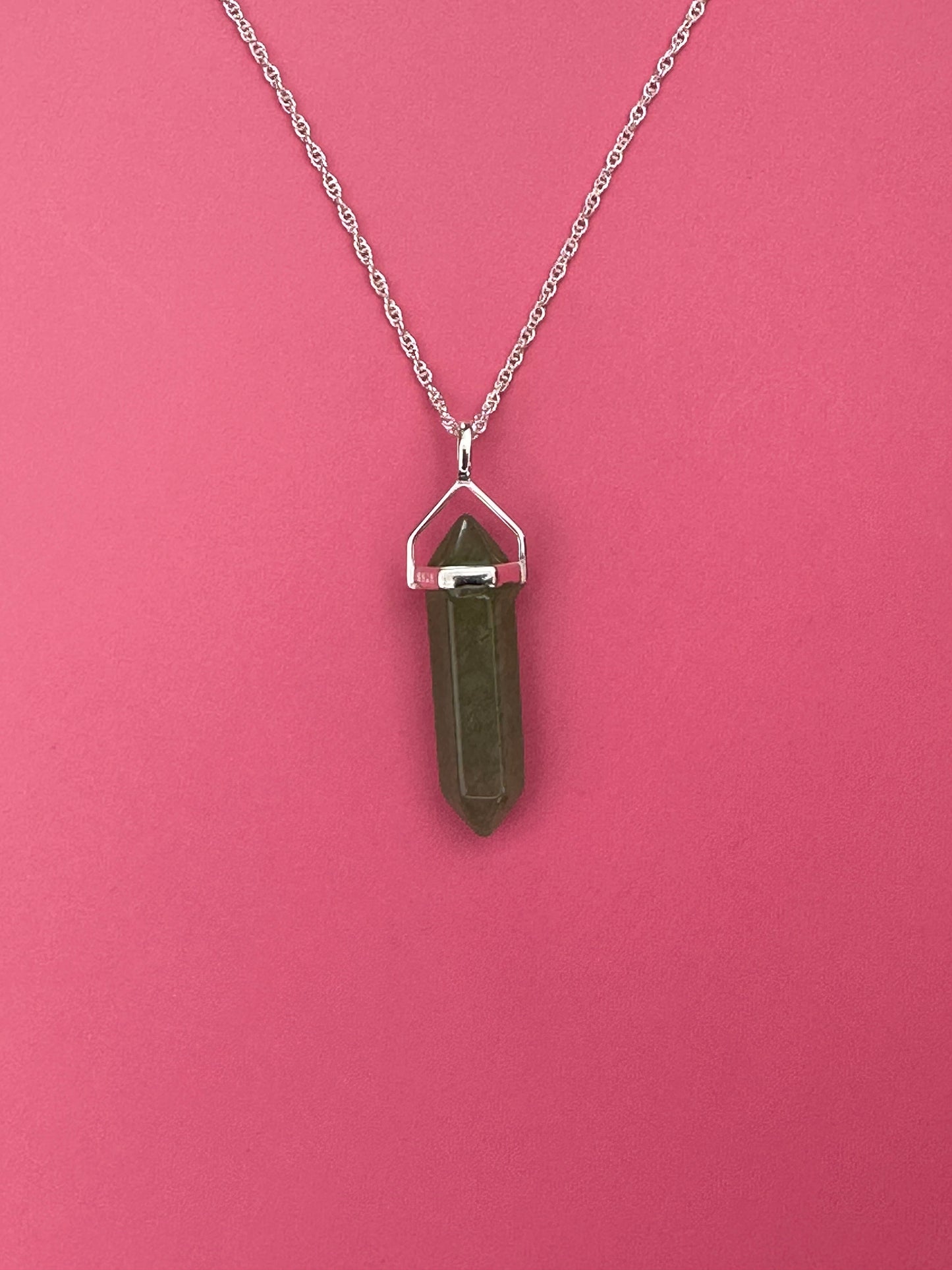 Luck pendant - Green aventurine (sterling silver)