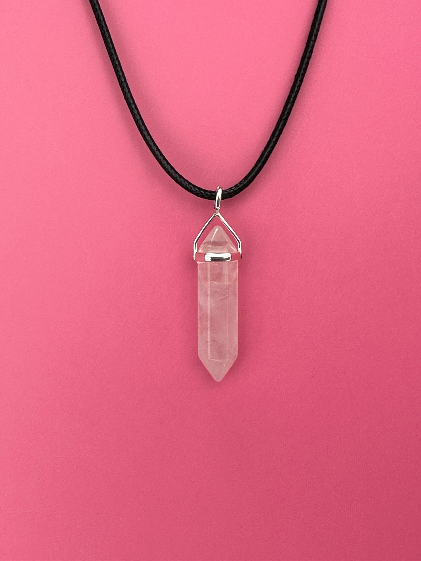 Love pendant - Rose quartz (sterling silver)