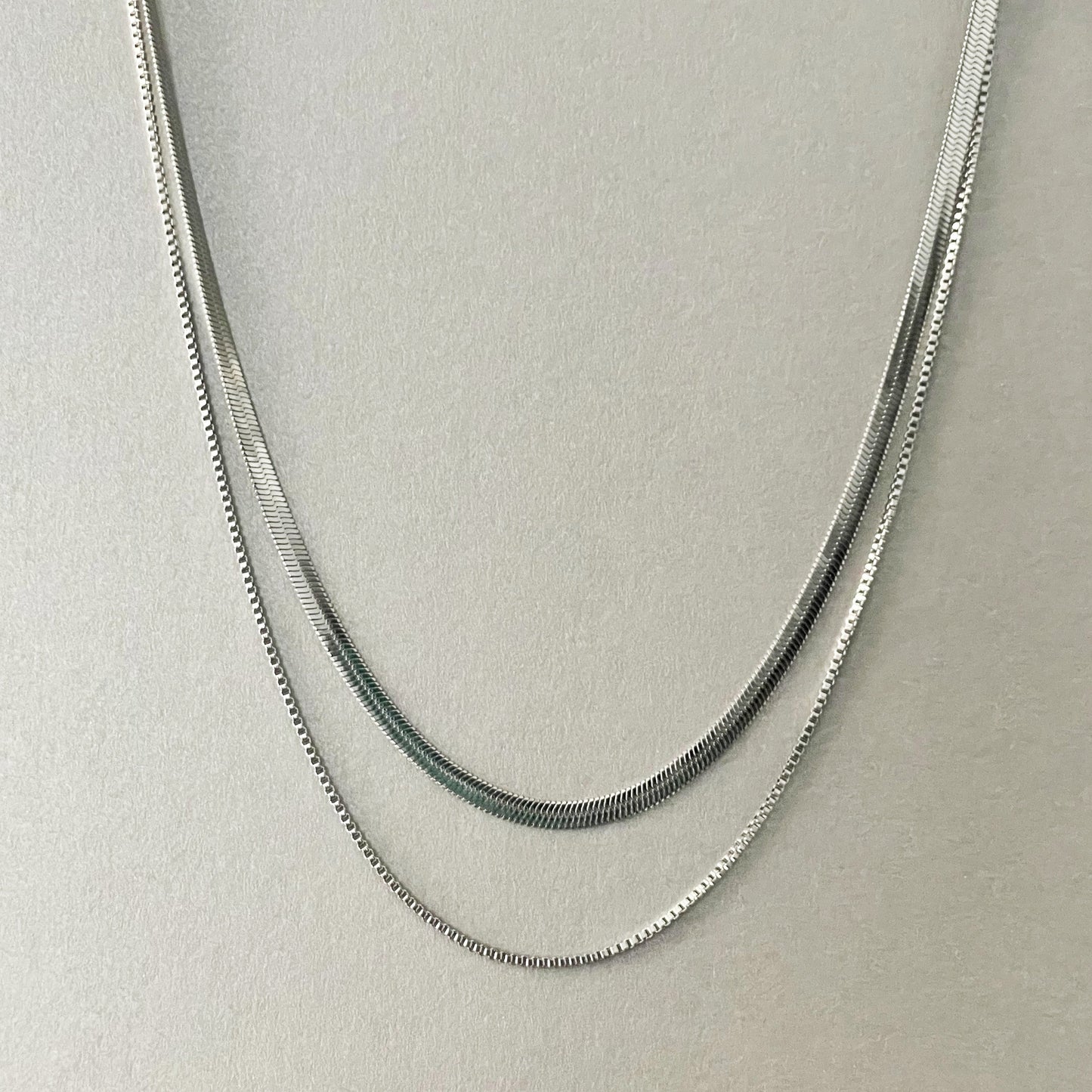 Milan Luxe Silver Plated Double Layer Chain