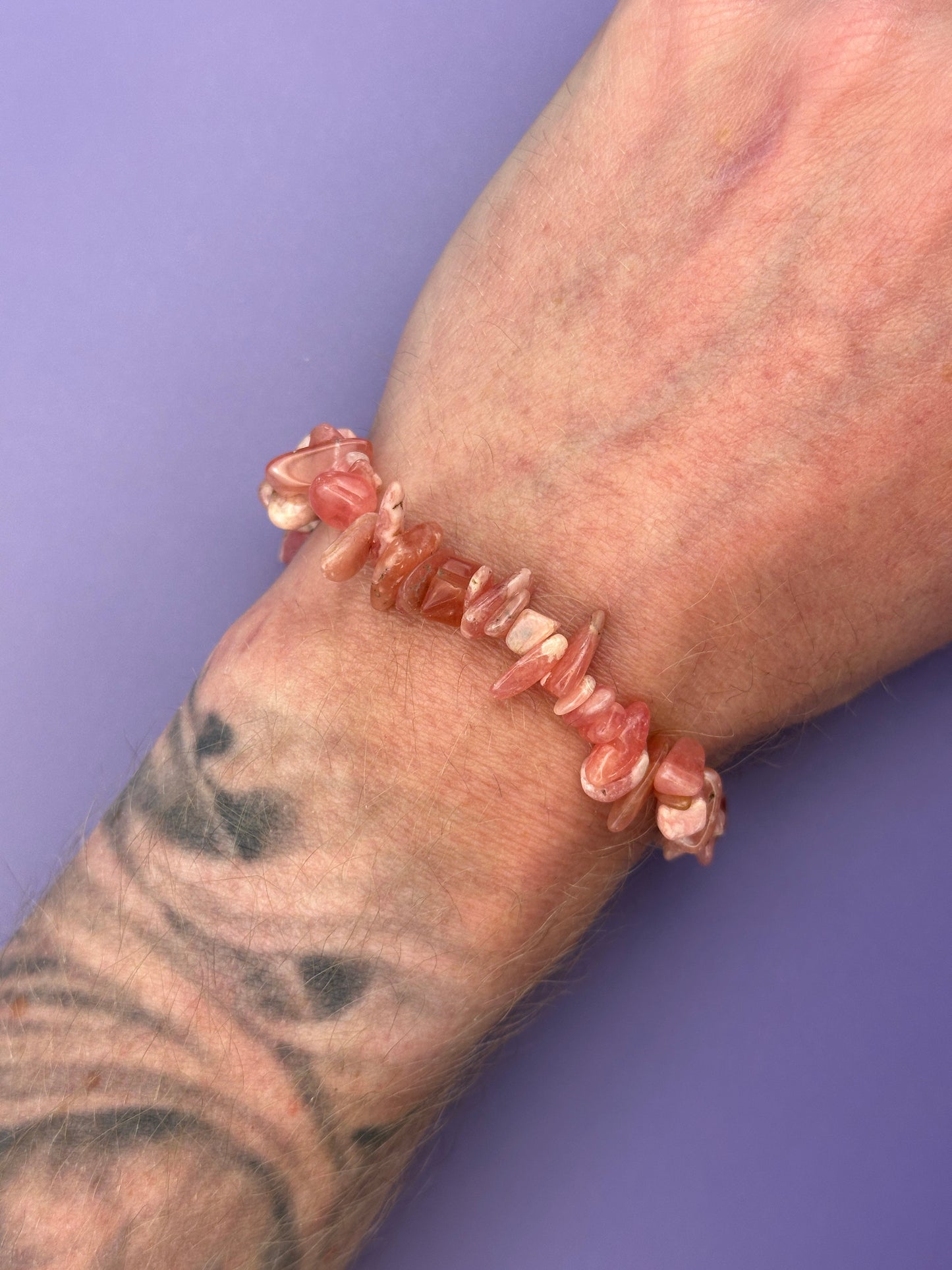 Rhodochrosite - Crystal chip bracelet