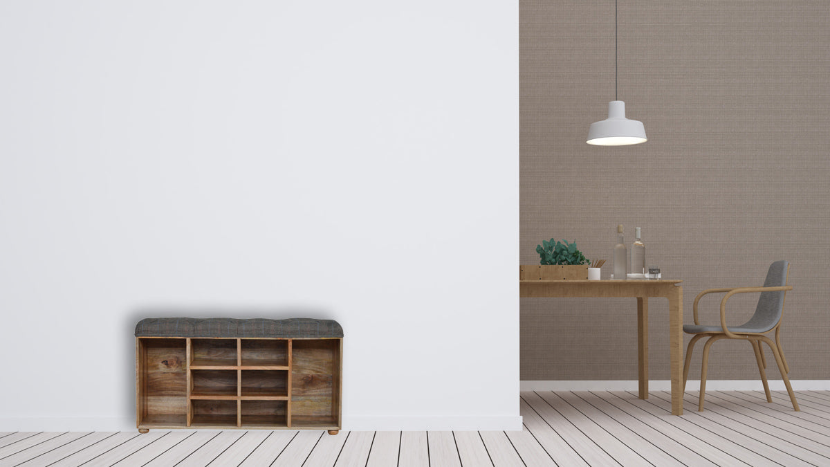 Multi Tweed Open Shoe Storage Bench