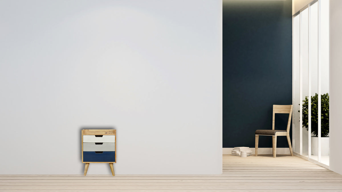 Navy and White Gradient Bedside