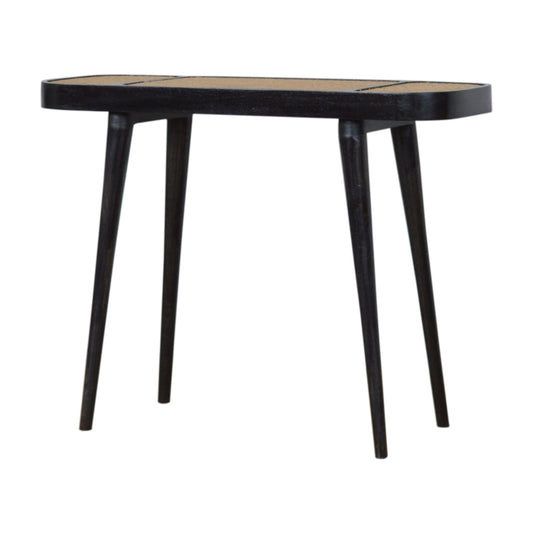 Larissa Carbon Black Console Table | Rattan