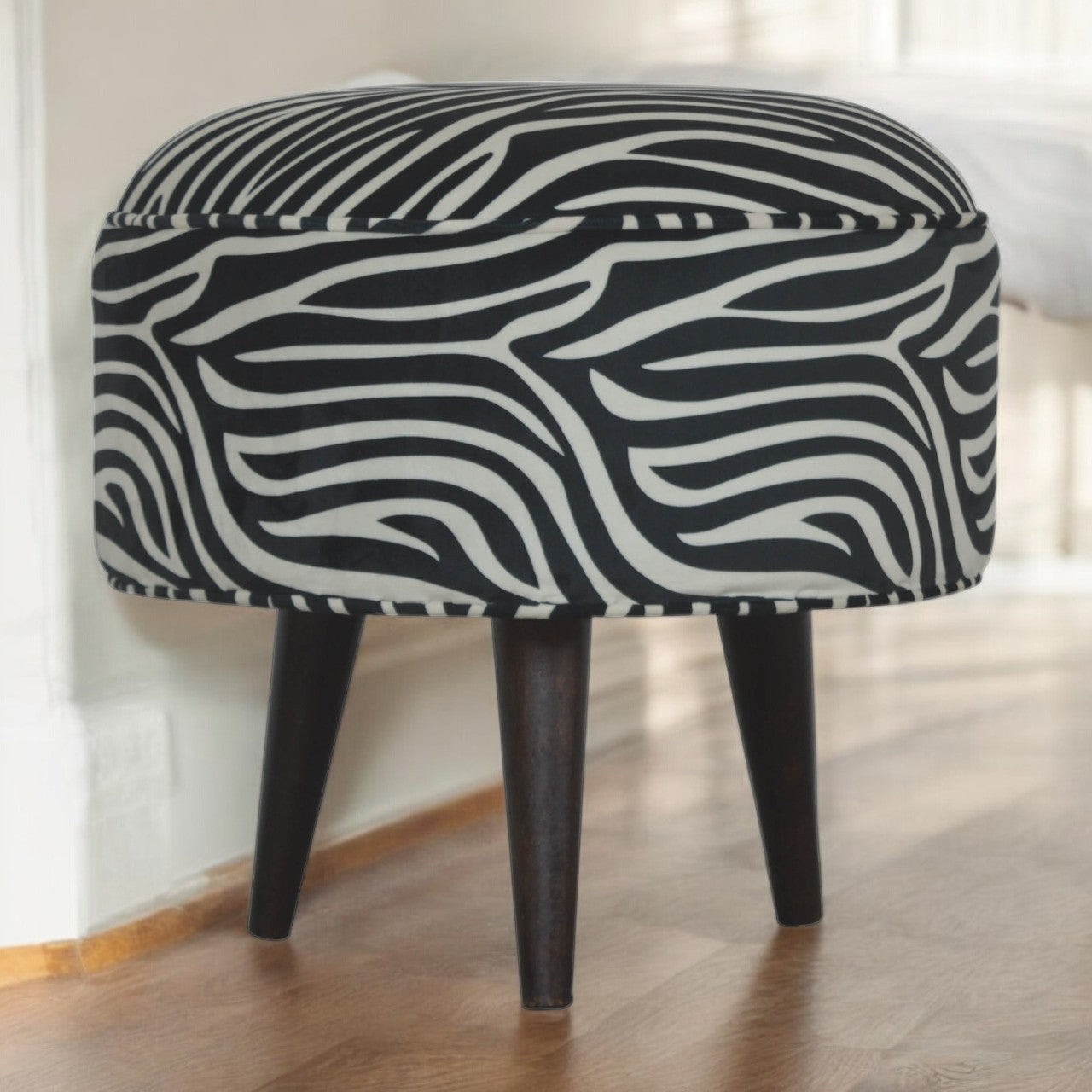 Zebra Nordic Style Footstool
